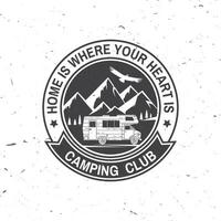 camping-car et caravaning club. illustration vectorielle. vecteur