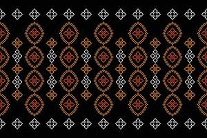 ethnique géométrique en tissu modèle traverser point.ikat broderie ethnique Oriental pixel modèle noir Contexte. abstrait, vecteur, illustration. texture, vêtements, cadre, décoration, motifs, soie fond d'écran. vecteur