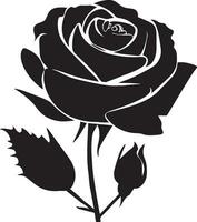 Rose avec bourgeon vecteur silhouette illustration