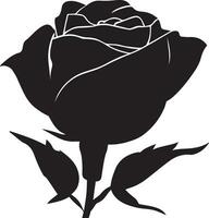 Rose avec bourgeon vecteur silhouette illustration