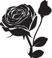 Rose avec bourgeon vecteur silhouette illustration