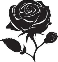 Rose avec bourgeon vecteur silhouette illustration