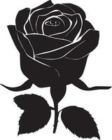 Rose avec bourgeon vecteur silhouette illustration