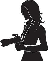 femelle journaliste vecteur silhouette illustration