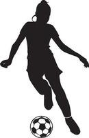 femelle football joueur vecteur silhouette illustration