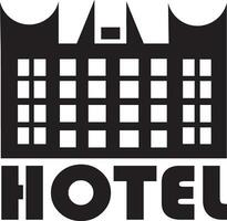 Hôtel logo vecteur silhouette, Hôtel icône vecteur