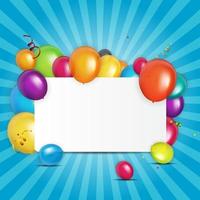 Ballons brillants couleur fond de carte d'anniversaire vector illustration