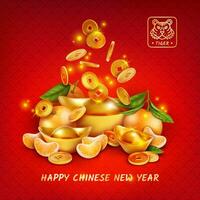content chinois Nouveau année concept affiche carte. vecteur