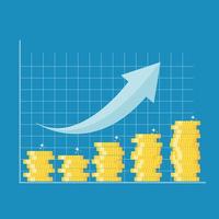 concept de croissance financière. finance la performance du retour sur investissement roi avec flèche. illustration vectorielle vecteur