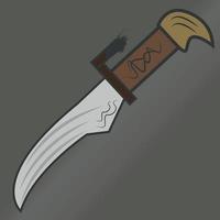 Couteau à lame de chasse tribal traditionnel illustration vectorielle plane vecteur