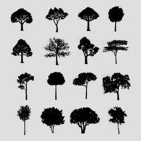 collection de silhouettes d'arbres vecteur