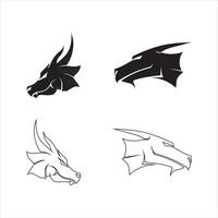 tête dragon vecteur icône illustration animal fantaisie