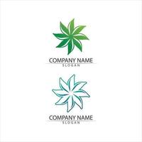 vecteur de feuilles de plantes et d'arbres et concept convivial de conception de logo vert