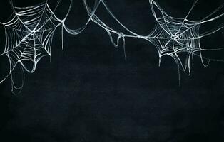 araignée la toile silhouette contre noir mur. Halloween thème foncé Contexte. aquarelle Contexte. vecteur