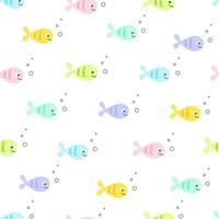 mignonne coloré des poissons vecteur sans couture modèle. mer la vie puéril plat dessin animé Contexte.