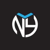 New York lettre logo design.ny Créatif initiale New York lettre logo conception. New York Créatif initiales lettre logo concept. vecteur