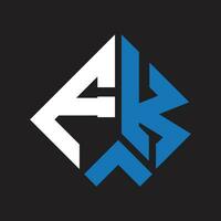 fk lettre logo design.fk Créatif initiale fk lettre logo conception. fk Créatif initiales lettre logo concept. vecteur