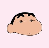 Shin Chan somnolent visage illustration vecteur