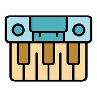 électronique synthétiseur icône vecteur plat