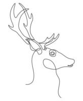 dessin au trait continu d'illustration vectorielle de cerf logo concept tatouage vecteur