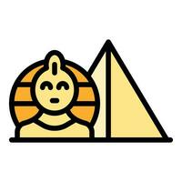 pharaon pyramide icône vecteur plat