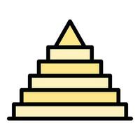 scène pyramide icône vecteur plat
