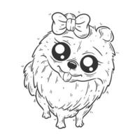 mignonne shih tzu chien chiot séance dessin animé vecteur pour coloration