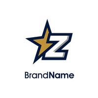 initiale z or étoile logo vecteur