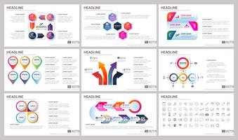 Éléments modernes d'infographie pour les modèles de présentations vecteur