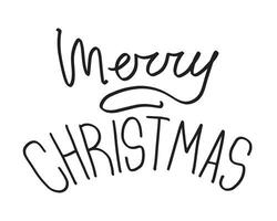 Noël et Nouveau année calligraphie phrase joyeux Noël. vecteur noir typographie isolé sur blanc Contexte. moderne main tiré caractères pour salutation cartes, affiches, t-shirts etc.