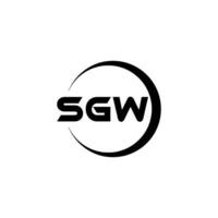 création de logo de lettre sgw dans illustrator. logo vectoriel, dessins de calligraphie pour logo, affiche, invitation, etc. vecteur