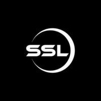 création de logo de lettre ssl avec un fond blanc dans l'illustrateur. logo vectoriel, dessins de calligraphie pour logo, affiche, invitation, etc. vecteur