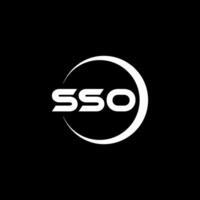 création de logo de lettre sso avec un fond blanc dans l'illustrateur. logo vectoriel, dessins de calligraphie pour logo, affiche, invitation, etc. vecteur