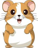 mignonne hamster dessin animé sur blanc Contexte vecteur