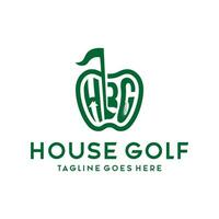 le golf des sports maison logo avec lettre hbg vecteur