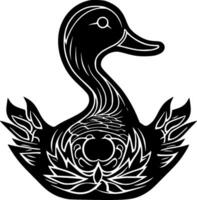 canard, noir et blanc vecteur illustration