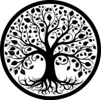 arbre, noir et blanc vecteur illustration