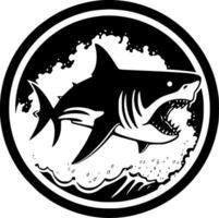 requin - minimaliste et plat logo - vecteur illustration