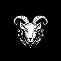 chèvre - noir et blanc isolé icône - vecteur illustration