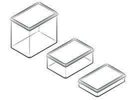 esquisser nourriture récipient rectangle Plastique boîte vecteur
