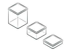 esquisser carré nourriture espace de rangement boîte griffonnage vecteur