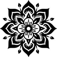 mandala - noir et blanc isolé icône - vecteur illustration