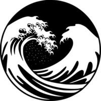 vagues - noir et blanc isolé icône - vecteur illustration
