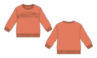 longue manche sweat-shirt vecteur illustration modèle pour des gamins