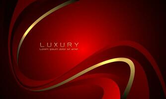 abstrait rouge courbe or ligne ruban luxe conception moderne Créatif Contexte vecteur