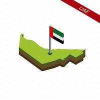 uni arabe émirats isométrique carte et drapeau. vecteur illustration.