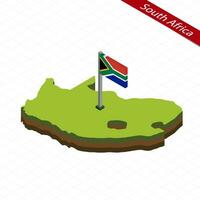 Sud Afrique isométrique carte et drapeau. vecteur illustration.