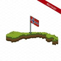 Norvège isométrique carte et drapeau. vecteur illustration.