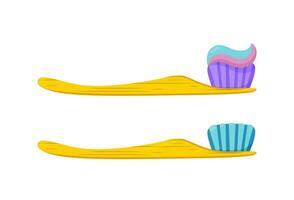 bambou brosse à dents. éco article pour ceux qui ne le fais pas vouloir à utilisation Plastique. vecteur illustration