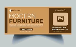 moderne meubles Facebook couverture page modèle gratuit vecteur